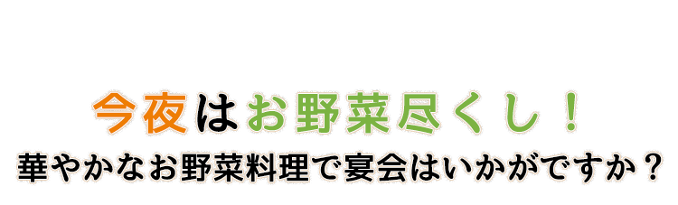 今夜はお野菜尽くし！